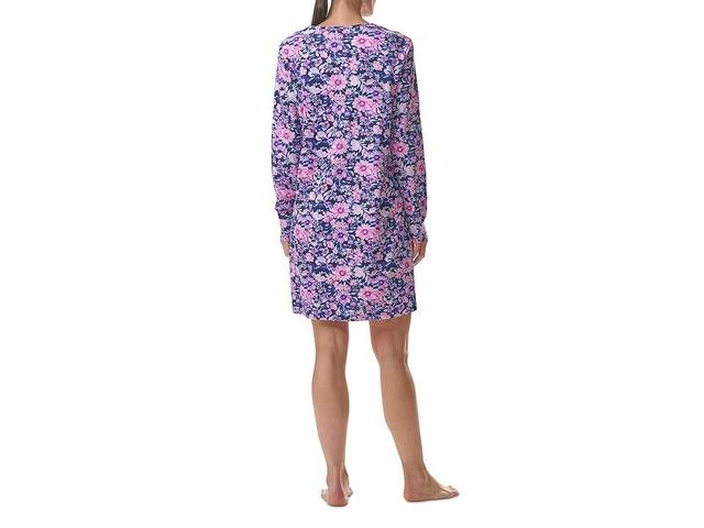 Karen Neuburger Long Sleeve Nightshirt With Lace Floral) Women's Pajama Product Image