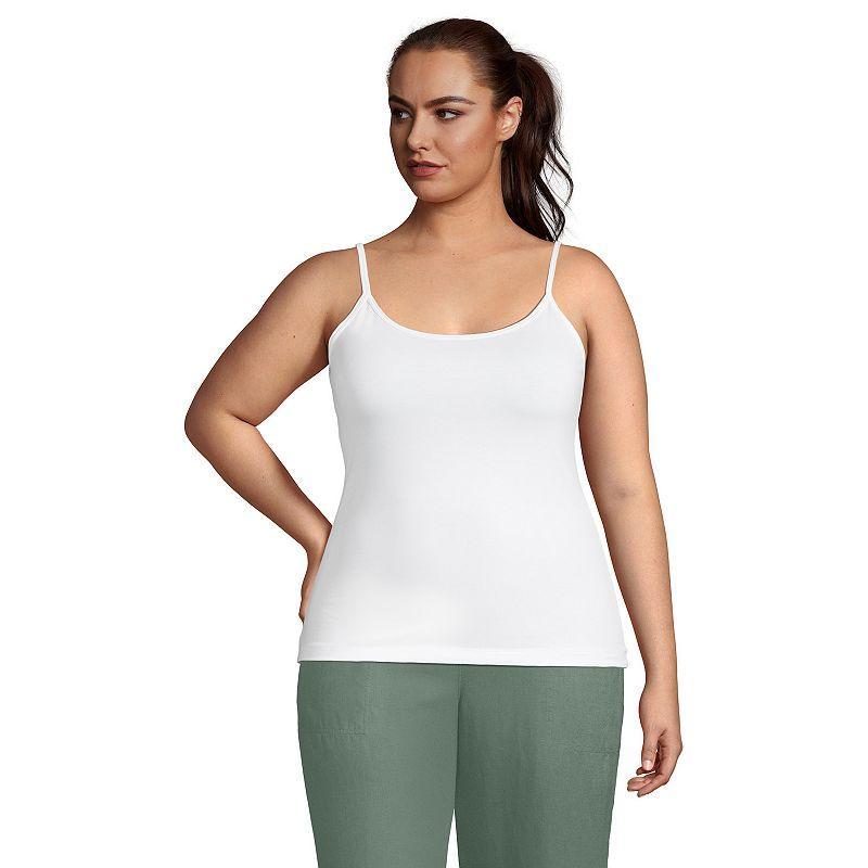 Plus Size Lands End Supima Cotton Camisole, Womens White Product Image