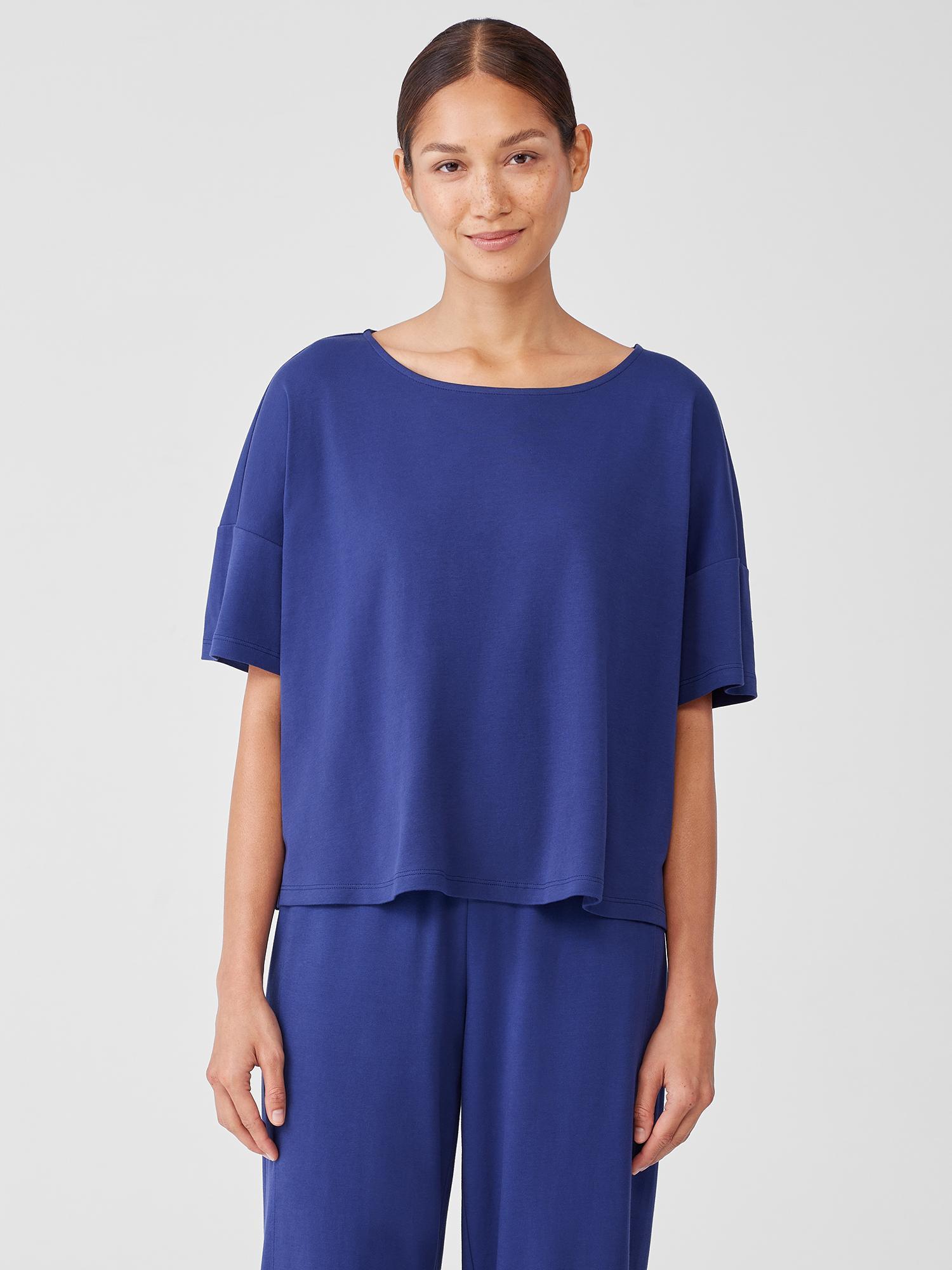 EILEEN FISHER Organic Cotton Interlock Sleep Teefemale Product Image