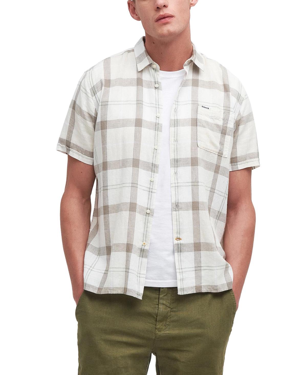 Barbour Mens Croft Short Sleeve Button-Front Tartan Pattern Shirt Product Image