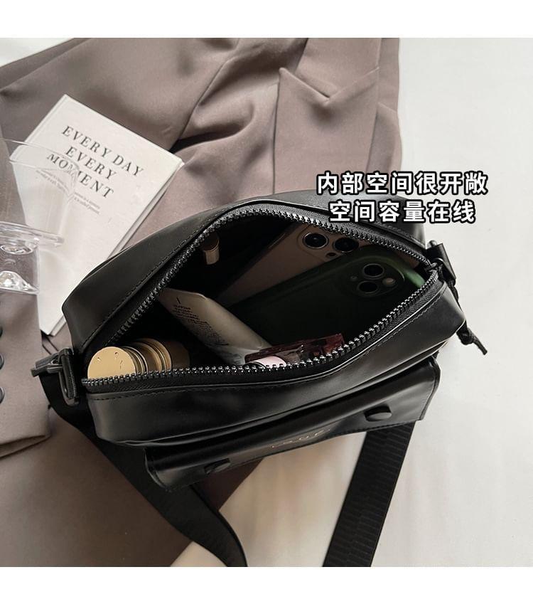 Flap Faux Leather Crossbody Bag Product Image