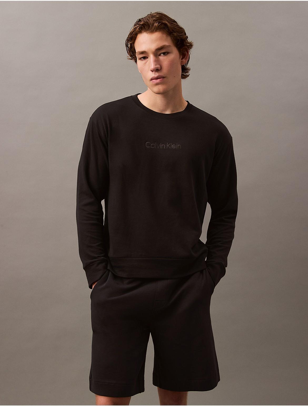 Calvin Klein Mens Terry Lounge Sweatshirt - Blue - M Product Image