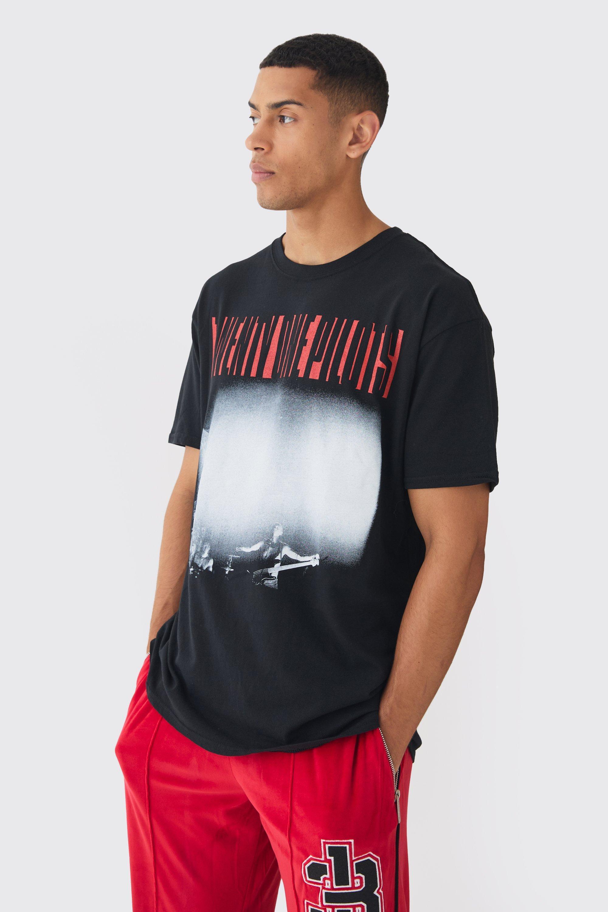 Oversized Twenty One Pilots Band License Print T-Shirt | boohooMAN USA Product Image