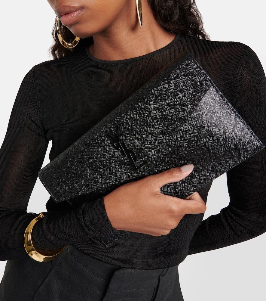 SAINT LAURENT Leather Uptown Clutch Bag In Black Product Image