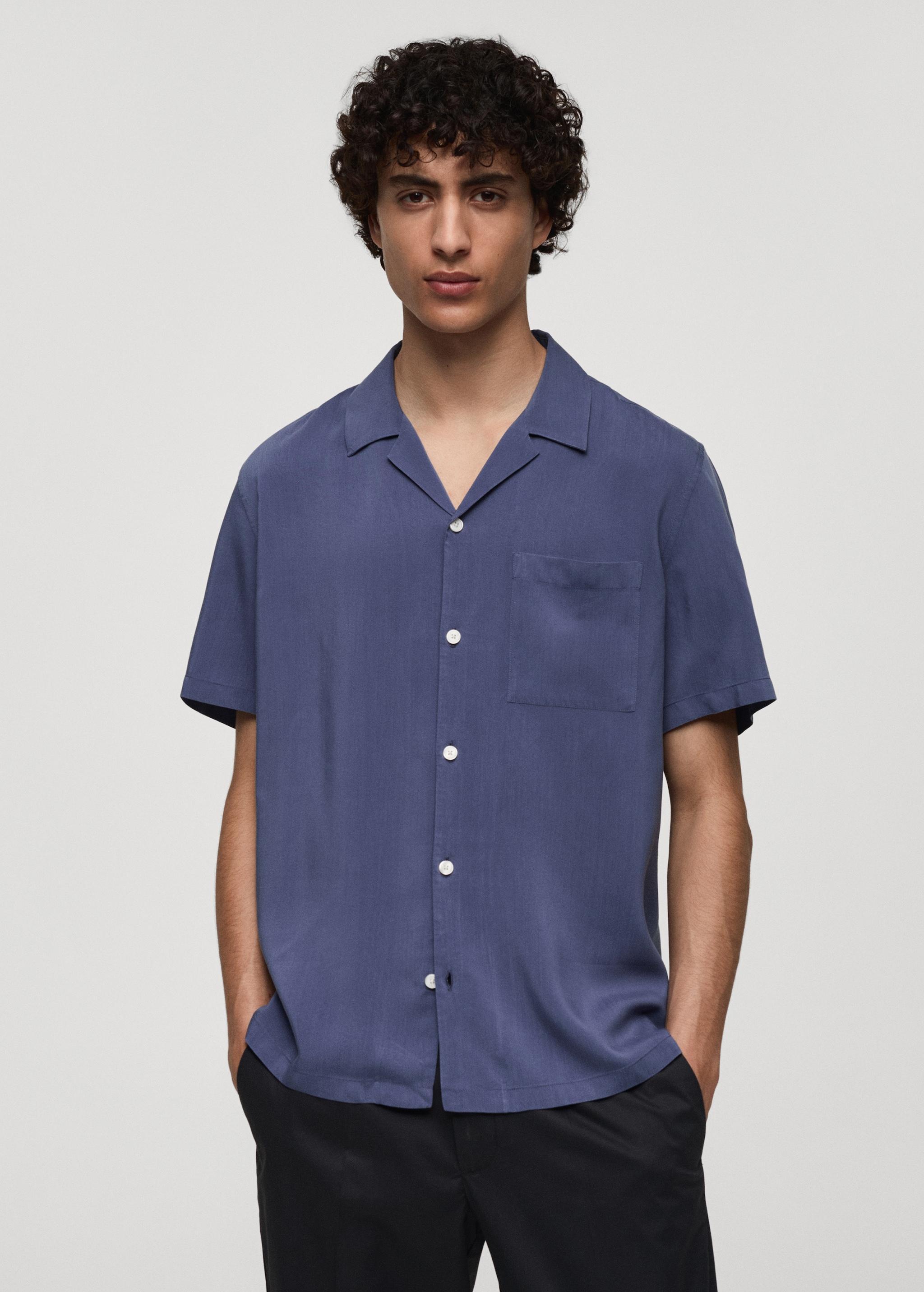 Regular-fit 100% Tencel shirt - Men | MANGO USA Product Image