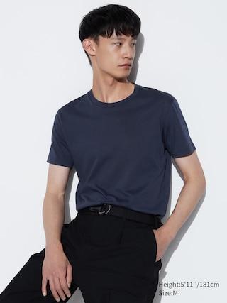 Mens Dry Color Crew Neck T-Shirt with Quick-Drying Navy XS UNIQLO US Product Image