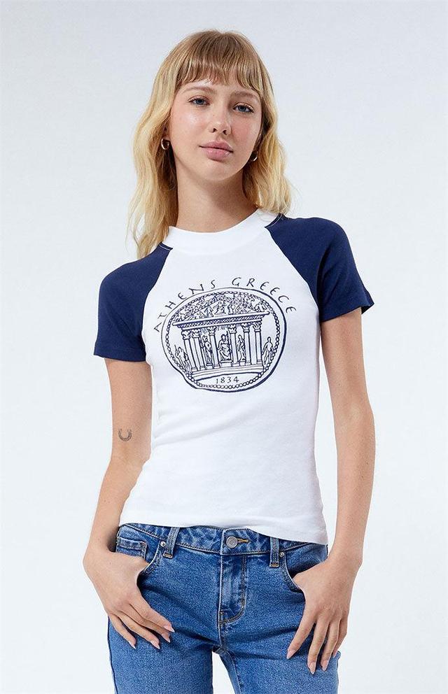 Womens Athens Greece Raglan T-Shirt in White Product Image