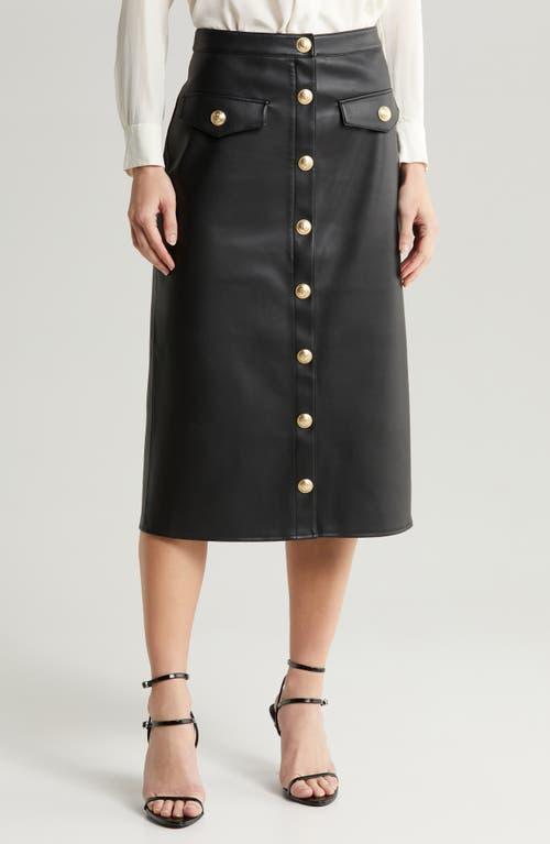 Milan Faux Leather Midi Skirt Product Image