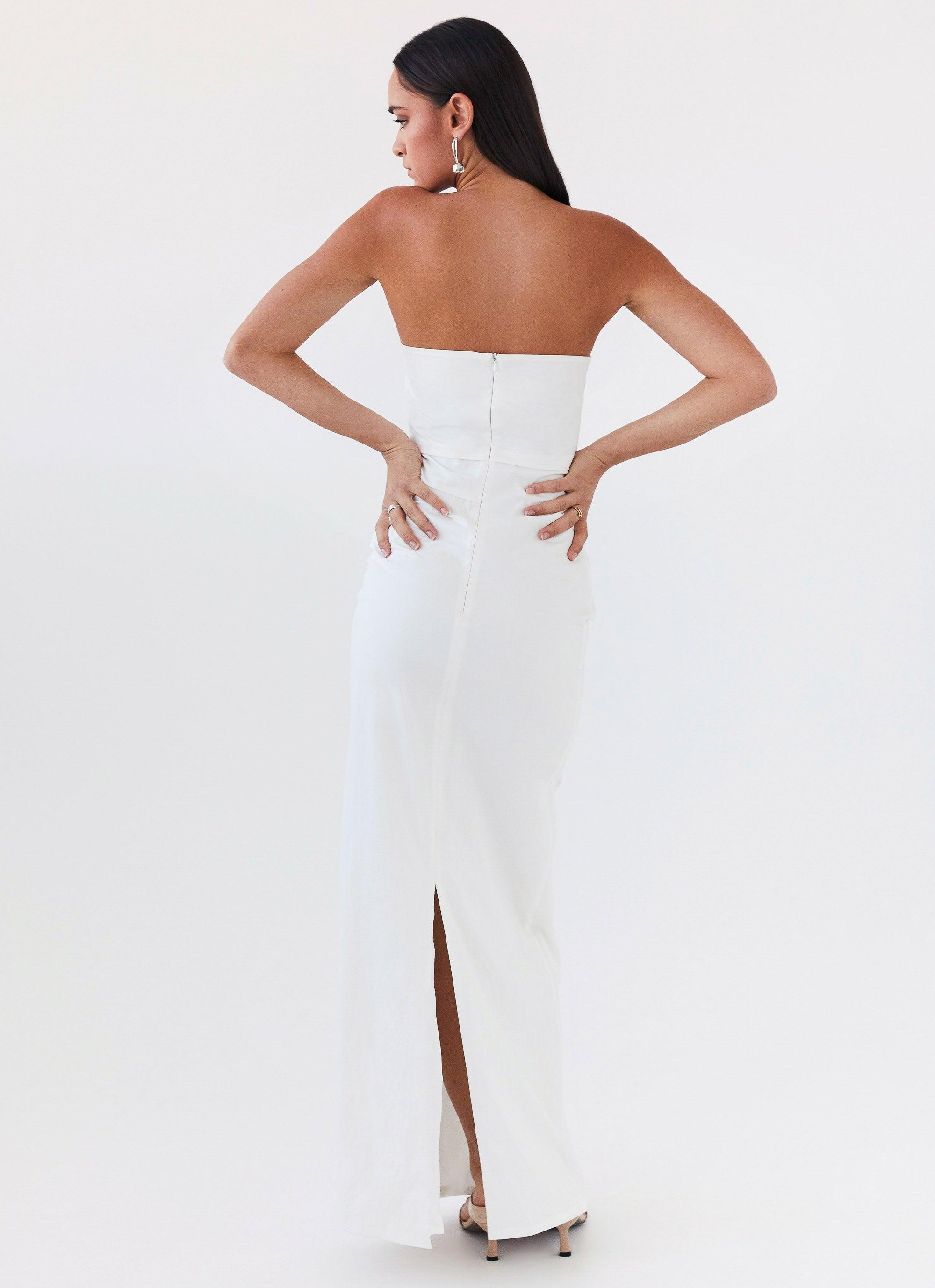 Danielle Strapless Maxi Dress - White Product Image