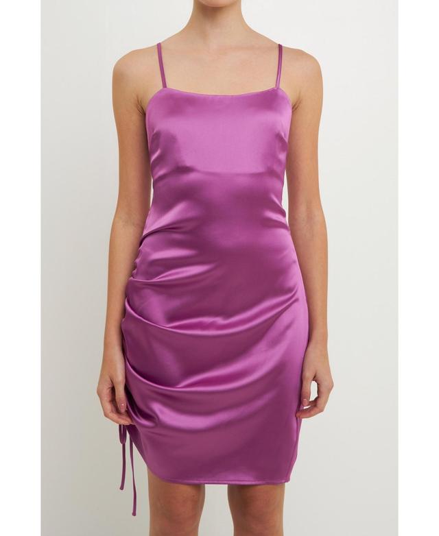 endless rose Womens Side Ruched Satin Dress Product Image