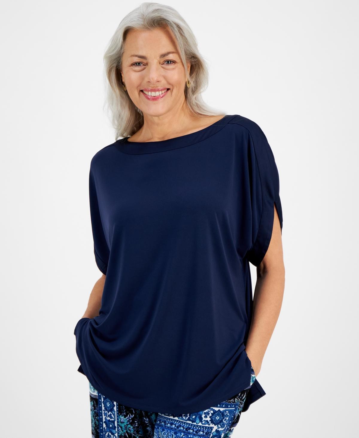 Jm Collection Womens Boat-Neck Drop-Sleeve Blouse, Created for Macys Product Image