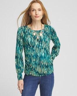 Touch of Cool™ Stripes Shirred Top Product Image