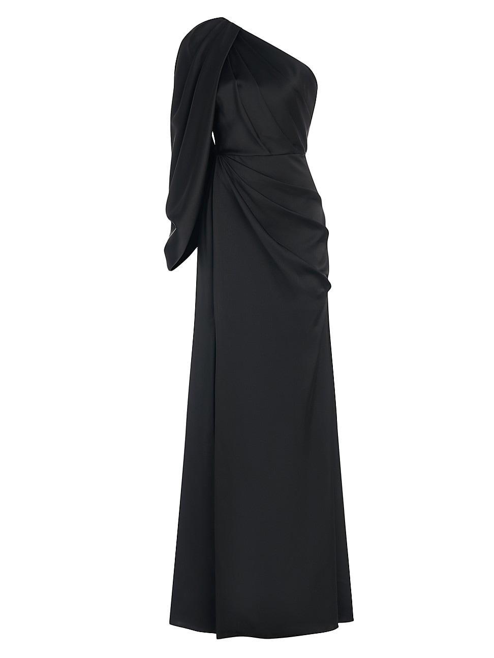 Womens Tori Satin Draped One-Shoulder Gown Product Image