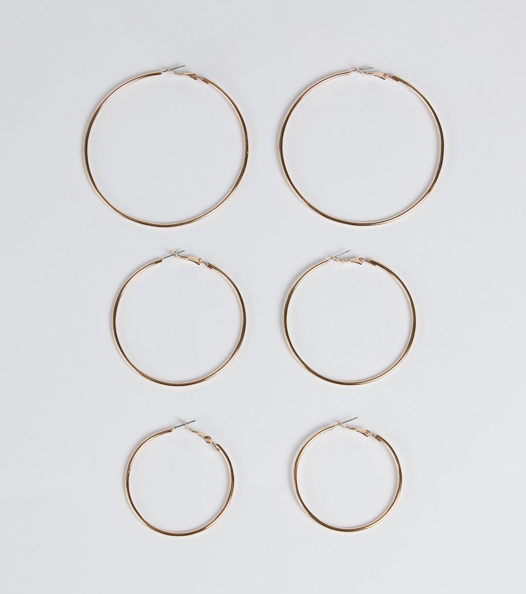 Essential Three-Pack Hoop Earrings Set Product Image