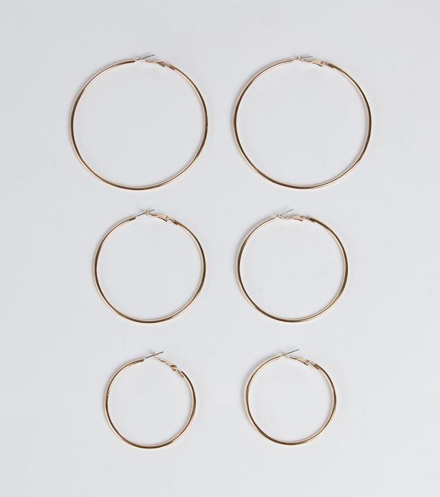 Essential Three-Pack Hoop Earrings Set Product Image