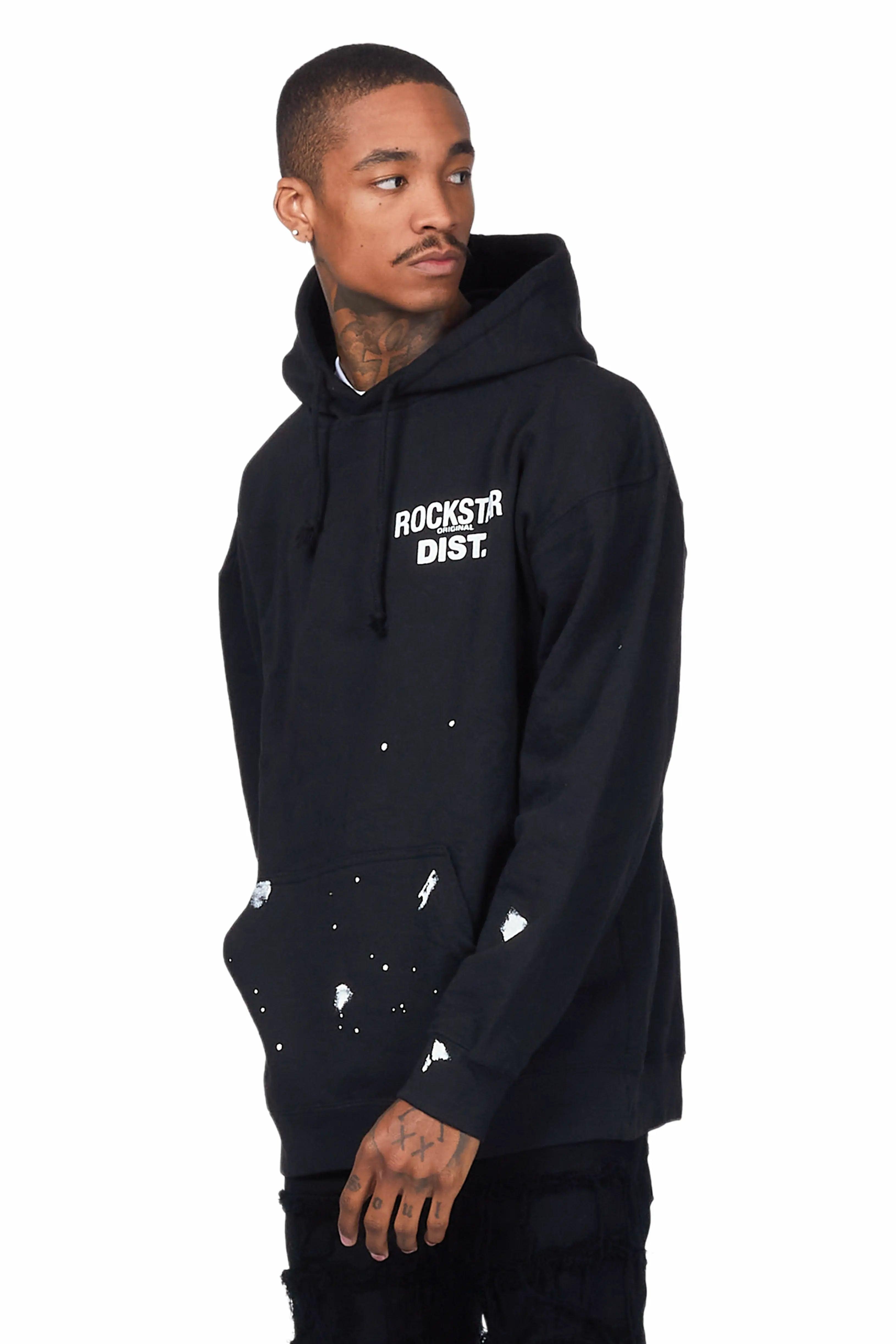 Raffer Black Graphic Hoodie Male Product Image