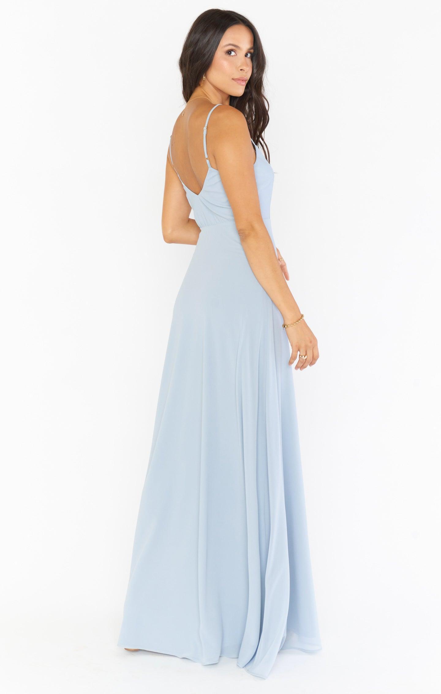 Faith Maxi Dress ~ Steel Blue Chiffon Product Image