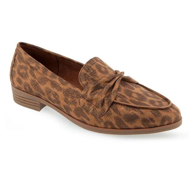 Aerosoles Ellis Womens Loafers Leopard Grey Faux Product Image