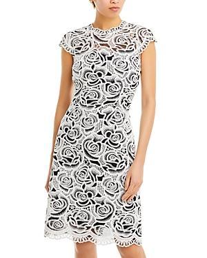 Teri Jon by Rickie Freeman Scroll Floral Lace Sheath Dress Product Image