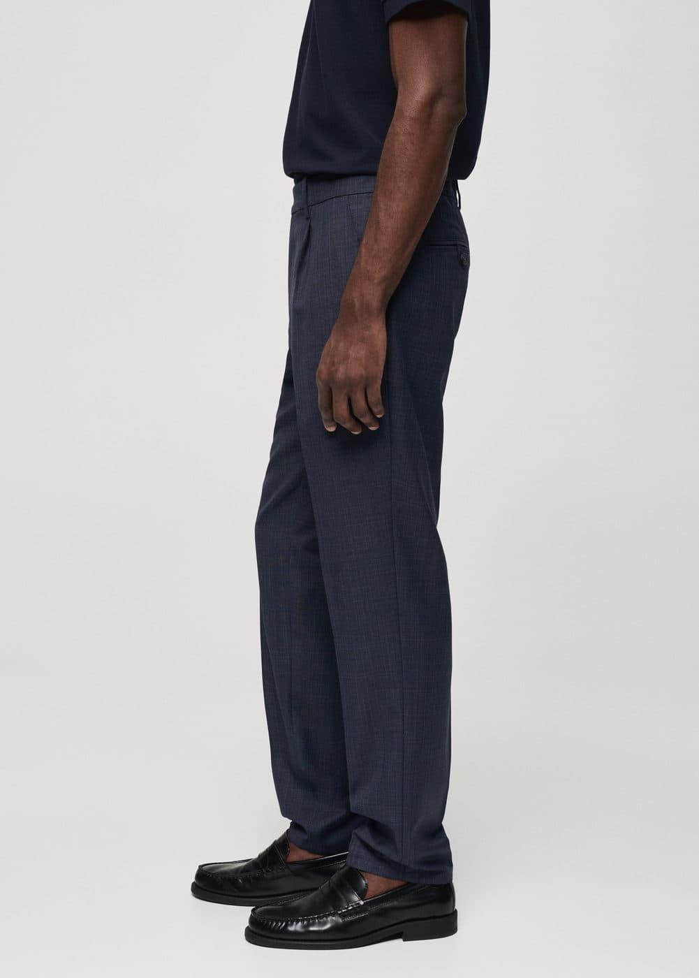 MANGO MAN - Pleat detail wool pants ink blueMen Product Image