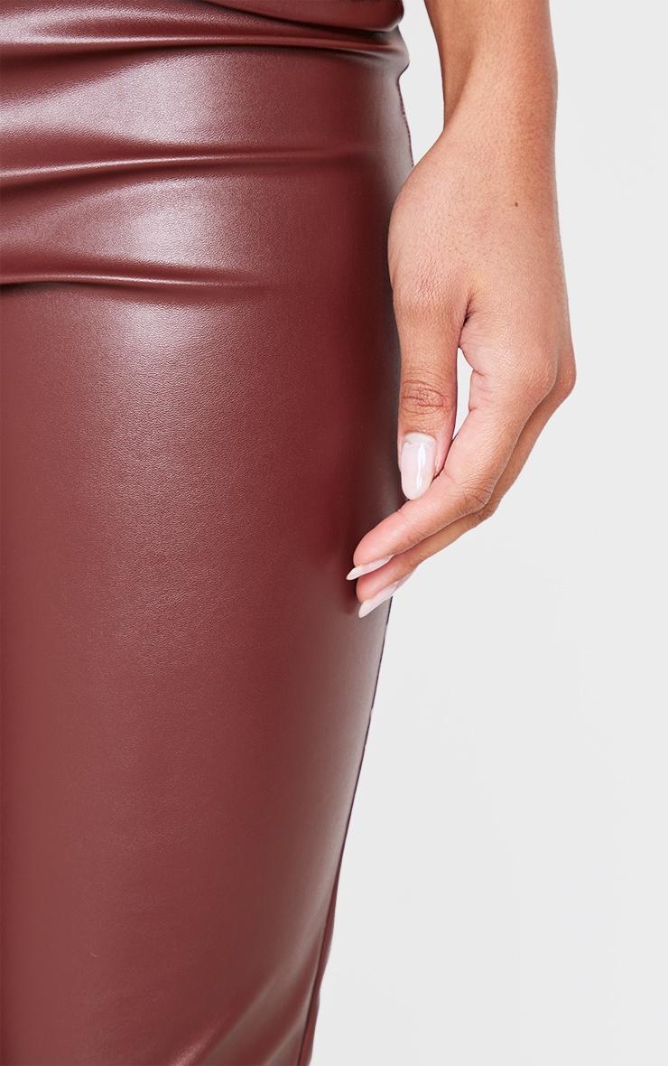 Chocolate Faux Leather High Waisted Flares Product Image