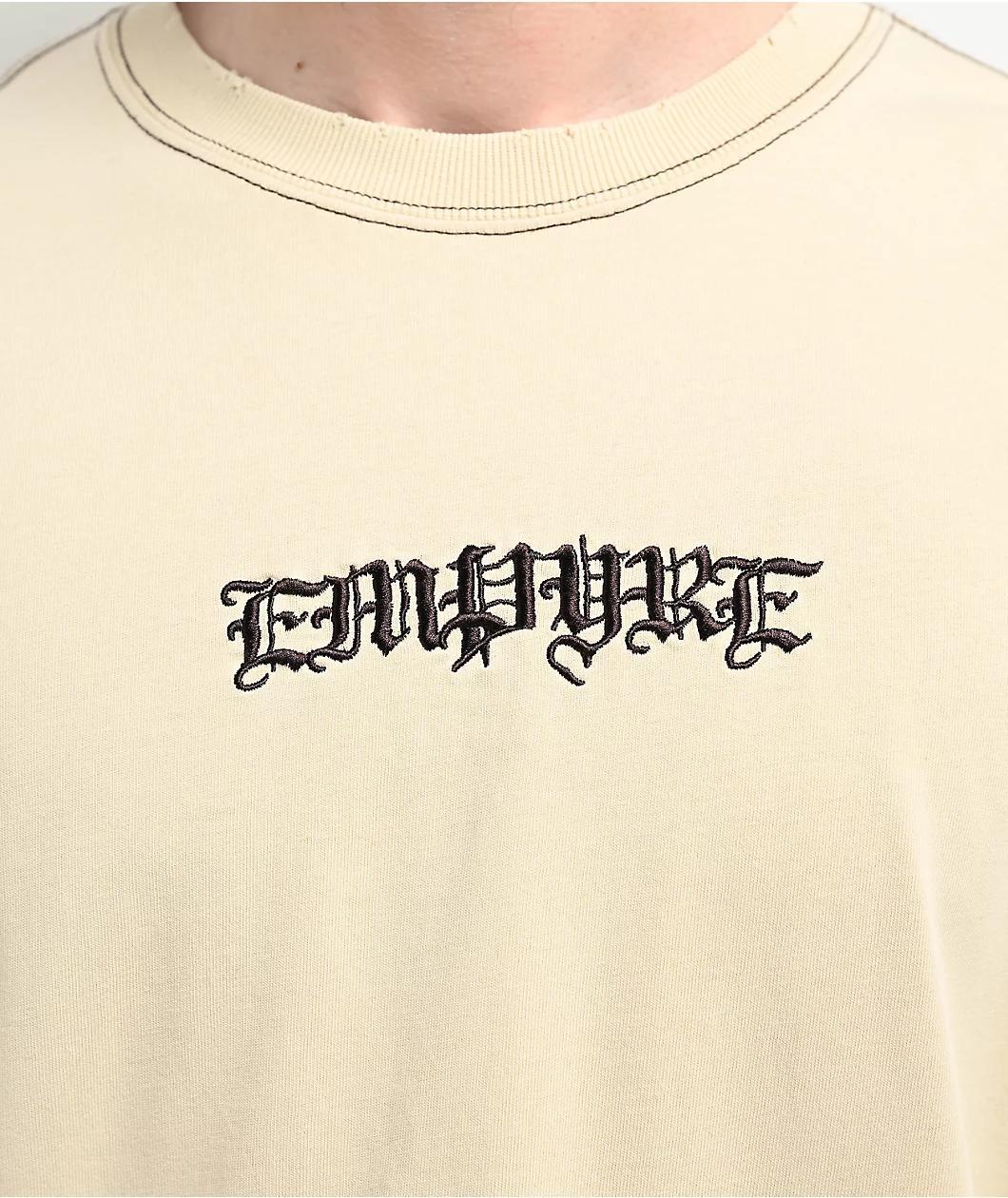 Empyre Throne Embroidered Knit Cream T-Shirt  Product Image