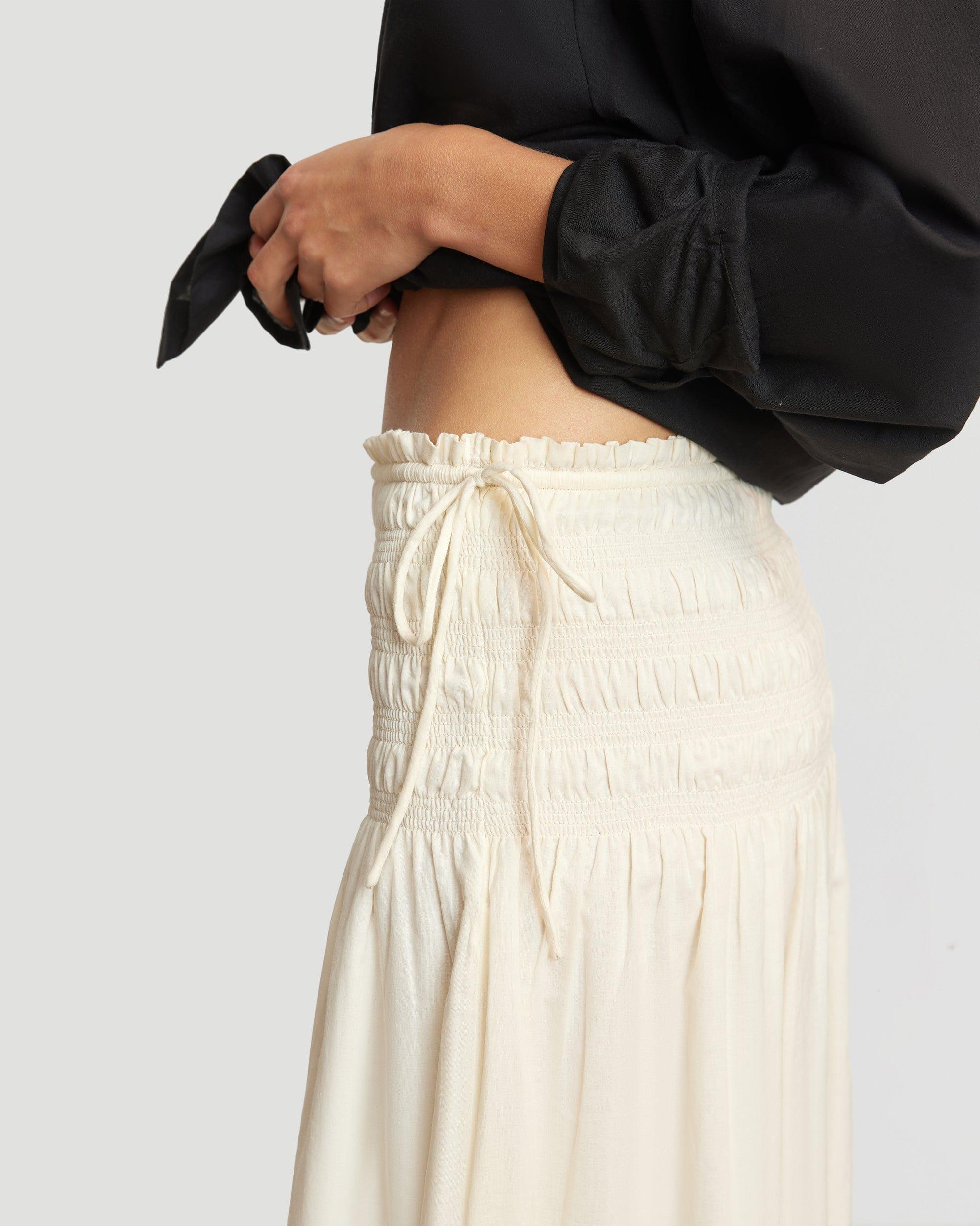 Adé Smocked-Waist Maxi Skirt Product Image