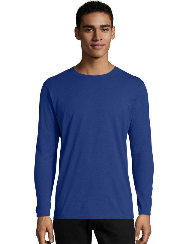 Hanes Perfect-T Mens Long Sleeve Cotton T-Shirt, Value 2-Pack Deep Royal 3XL Product Image