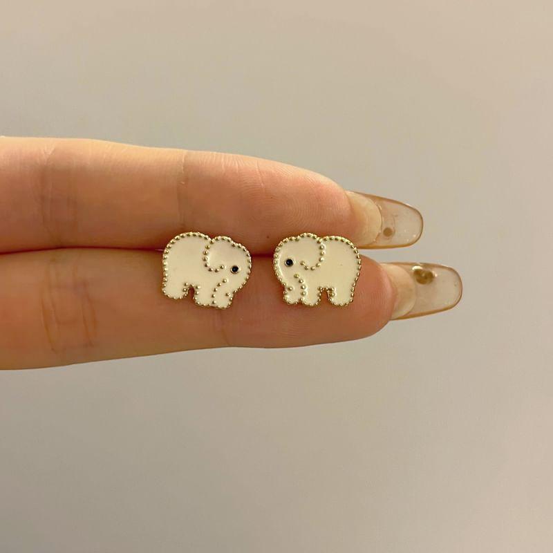 Elephant Glaze Alloy Stud Earring Product Image