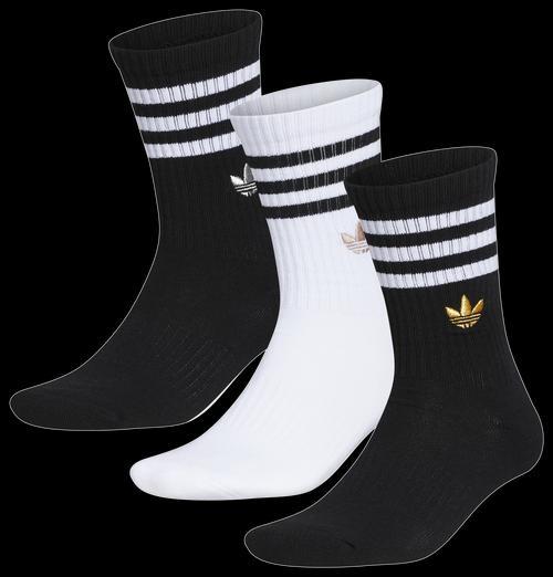adidas Mens adidas OG 3 Stripe Gilver 3 Pack Crew Socks - Mens Product Image