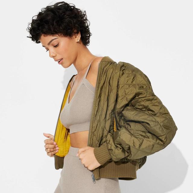 Womens Quilted Bomber Jacket - Wild Fable Product Image