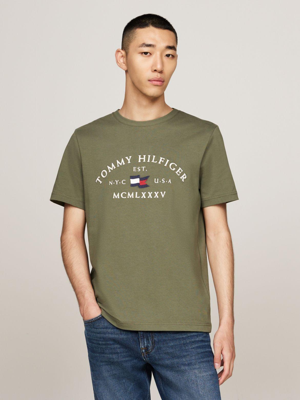 Tommy Hilfiger Men's Embroidered Tommy Arch Logo T-Shirt Product Image