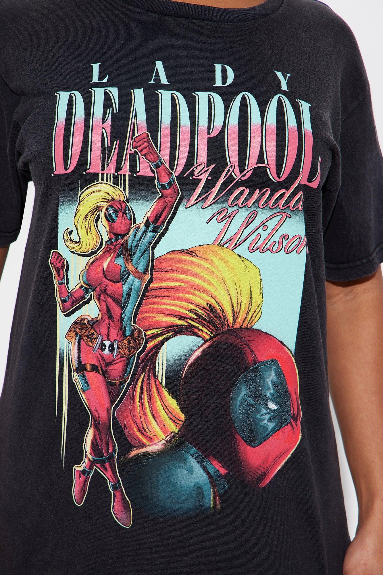 Lady Deadpool Washed Tee - Black Product Image