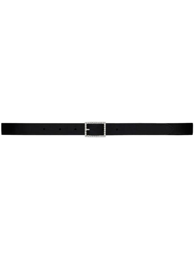 Crystal-embellished Buckle Leather Belt In Nero Crystal Product Image