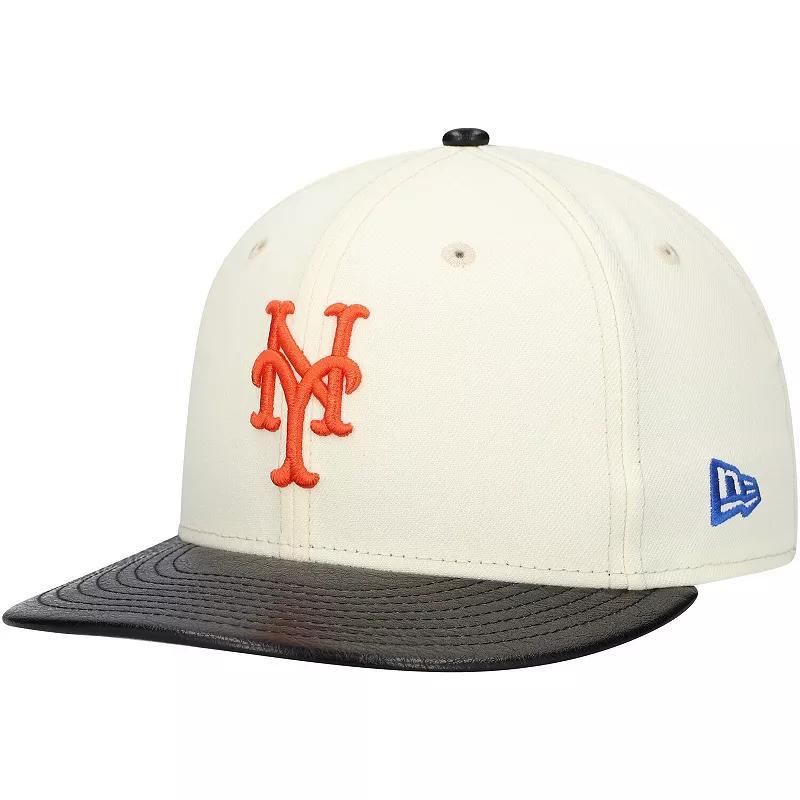 Mens New Era Cream New York Mets Game Night Leather Visor 59FIFTY Fitted Hat Product Image