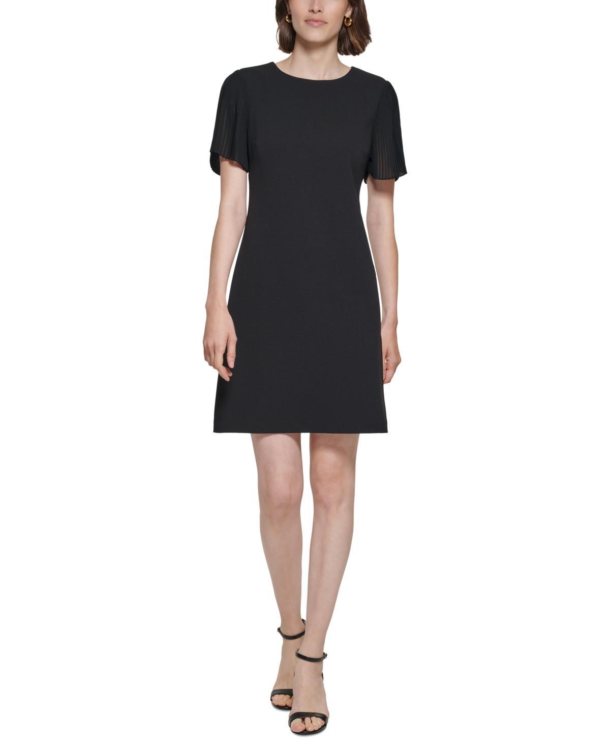 Tommy Hilfiger Womens Pleated-Sleeve Shift Dress Product Image