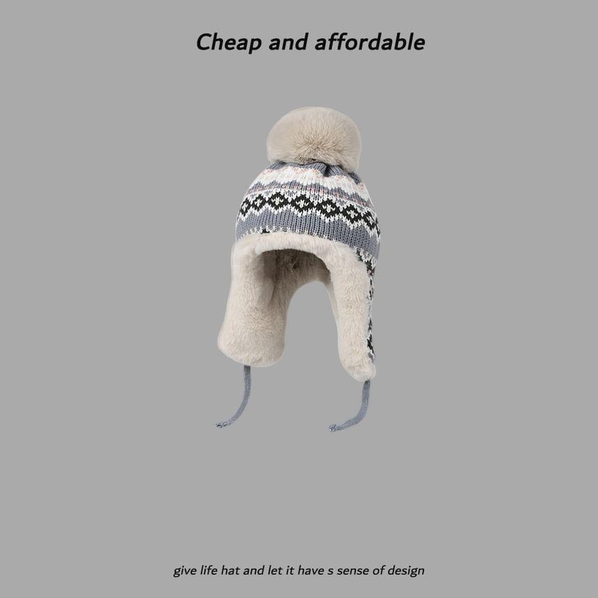 Pom Pom Pattern Trapper Hat Product Image