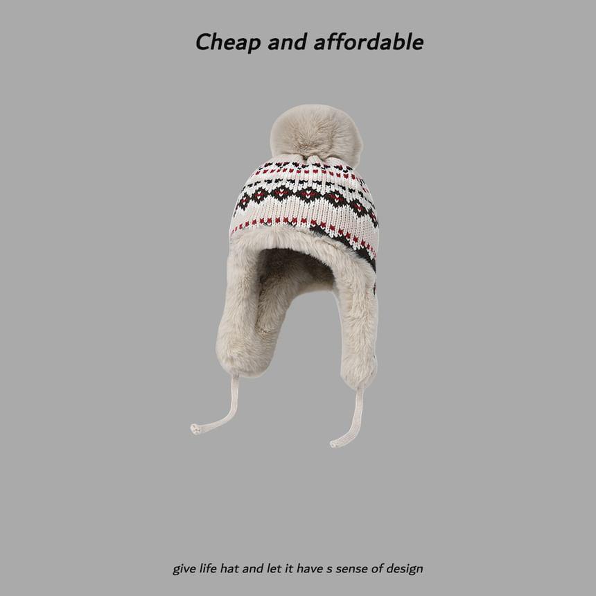 Pom Pom Pattern Trapper Hat Product Image