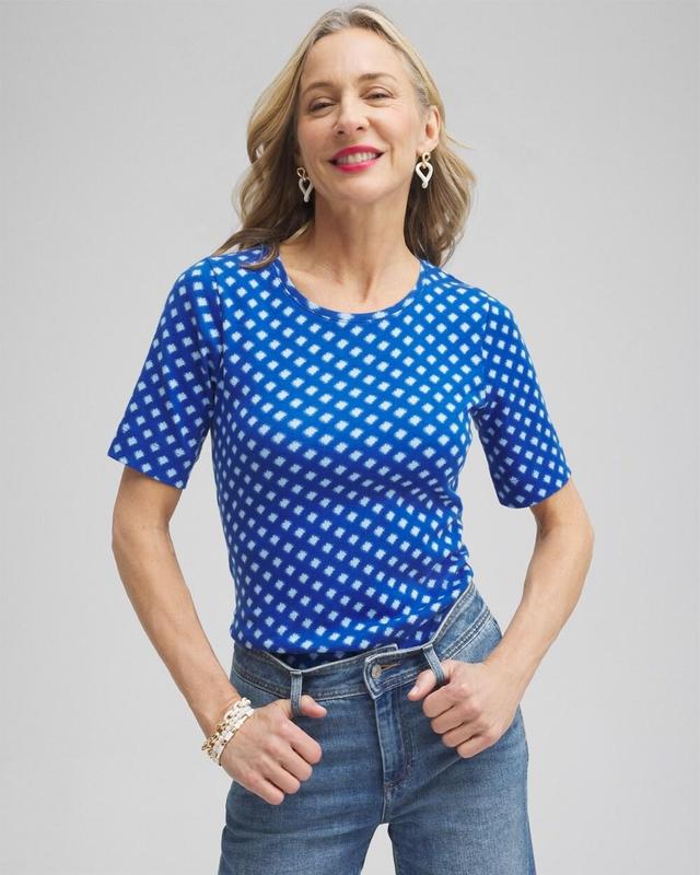 Women's Checkered Everyday Elbow Sleeve Tee Product Image