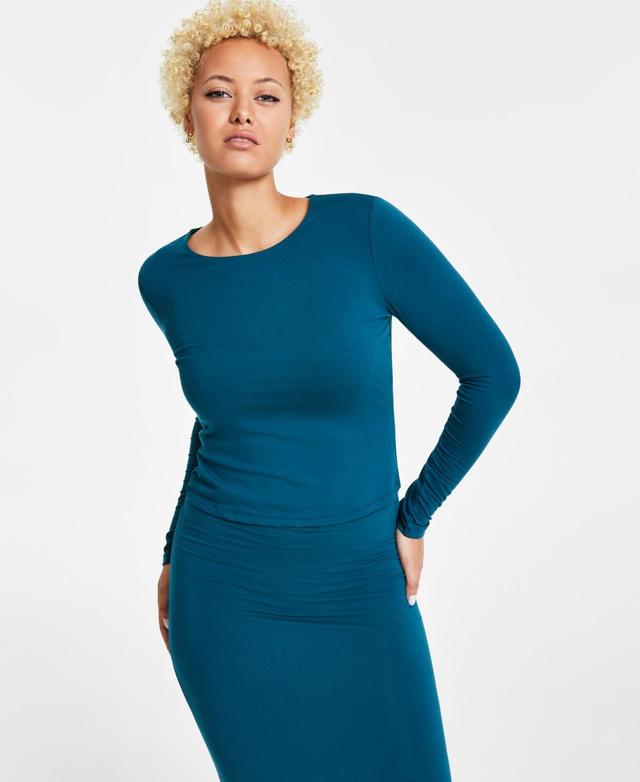 Women's Long-Sleeve Crewneck Jersey Top, Created for Macy's Product Image