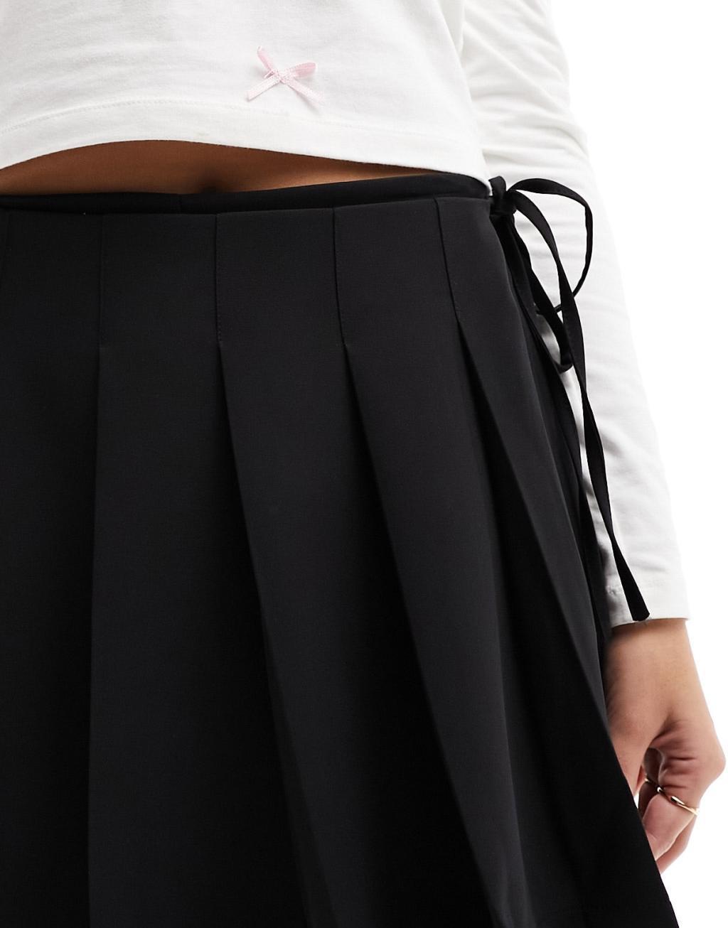 Miss Selfridge pleated wrap mini skort Product Image