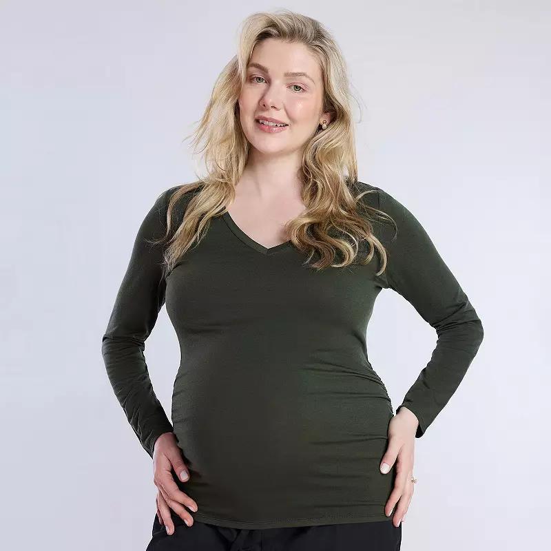 Maternity Motherhood Side Ruched Tee, Womens Product Image