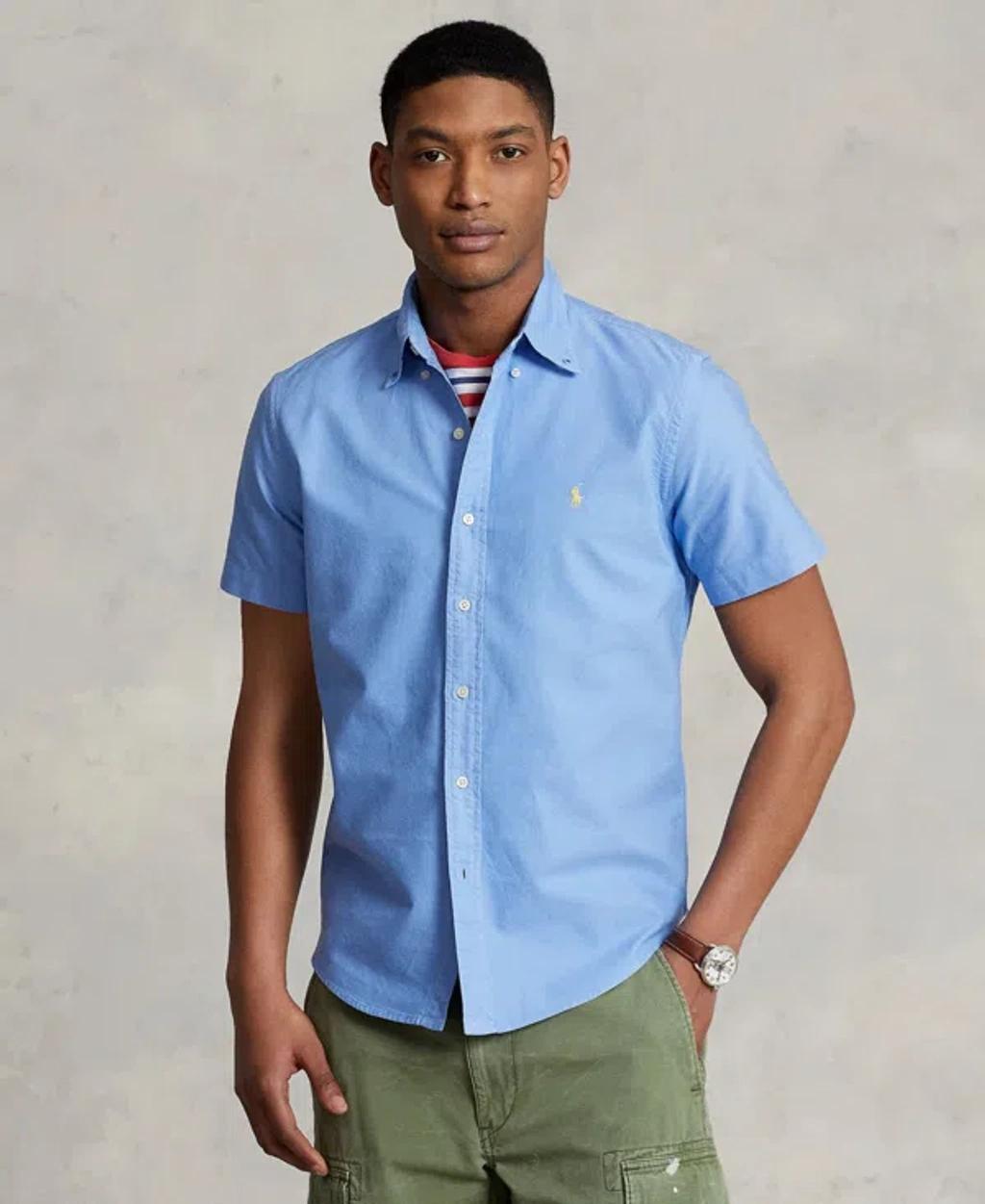 Classic Fit Garment Dyed Oxford Shirt In Harbor Island Blue Product Image