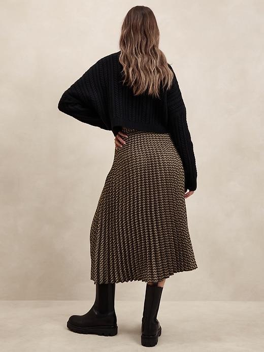 Silky Pleated Midi Skirt Product Image