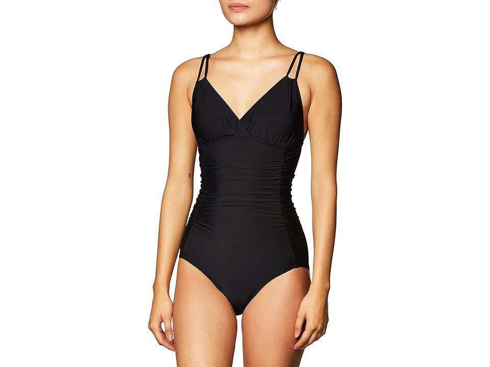 Calvin Klein Women's Standard Shirred One Piece Swimsuit with Removable Cups Women's Swimsuits One Piece Product Image