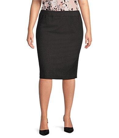 Calvin Klein Plus Size High Rise Luxe Stretch Pencil Skirt Product Image