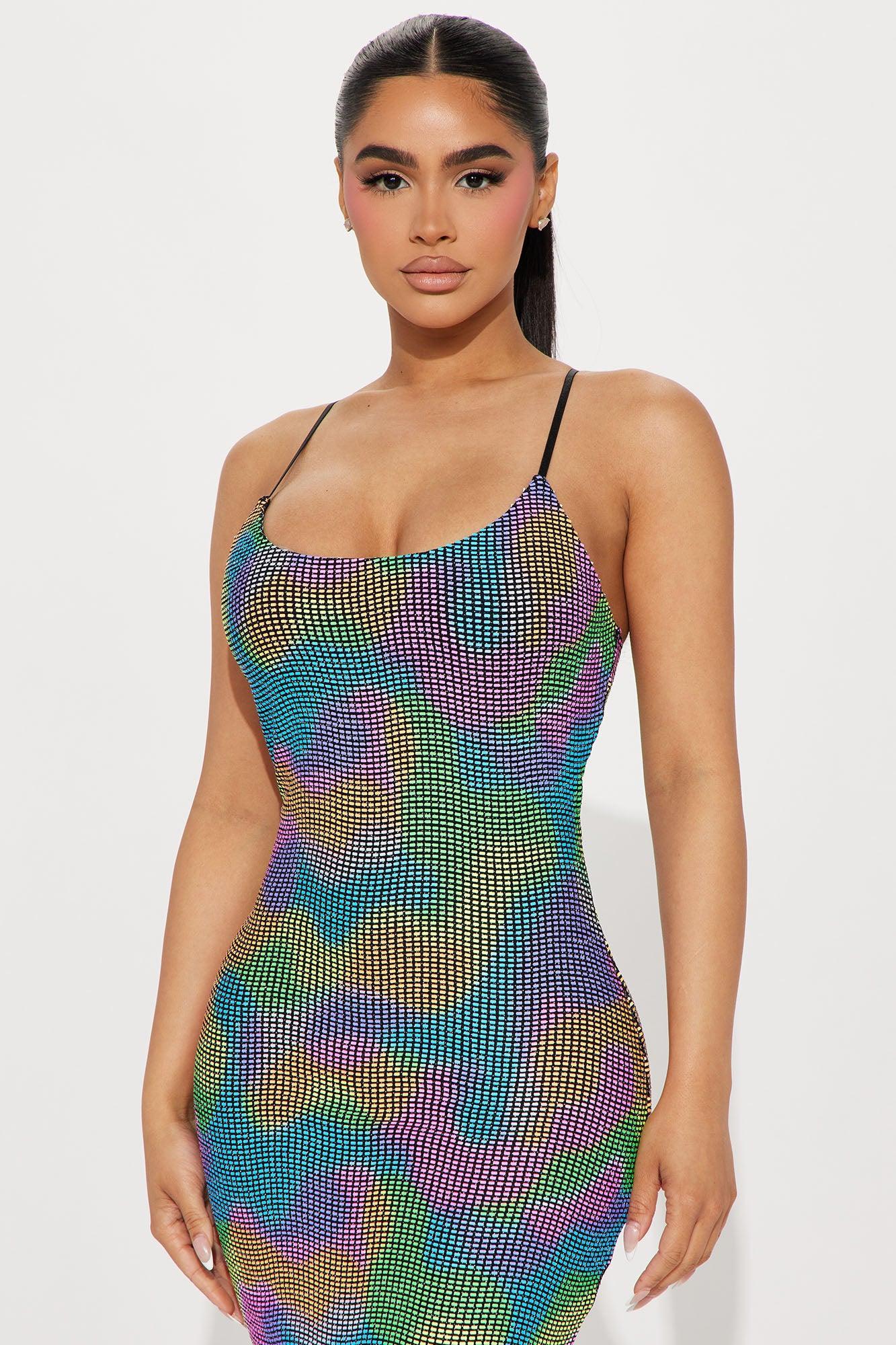 Stay Trippy Midi Dress - Multi Color Product Image