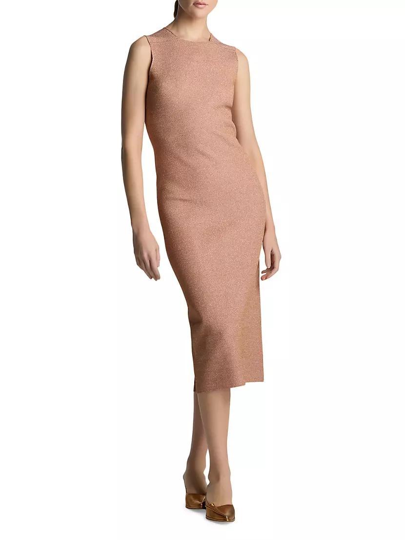 Lurex Piqué Sleeveless Midi-Dress Product Image