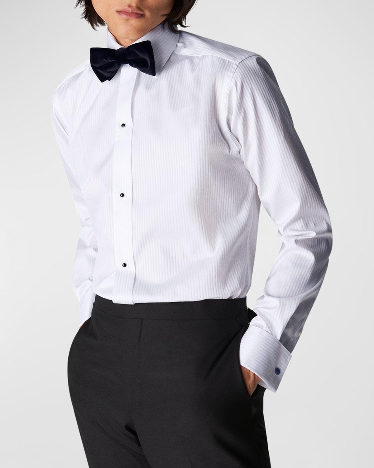 Mens Contemporary-Fit Satin Stripe Dress Shirt Product Image