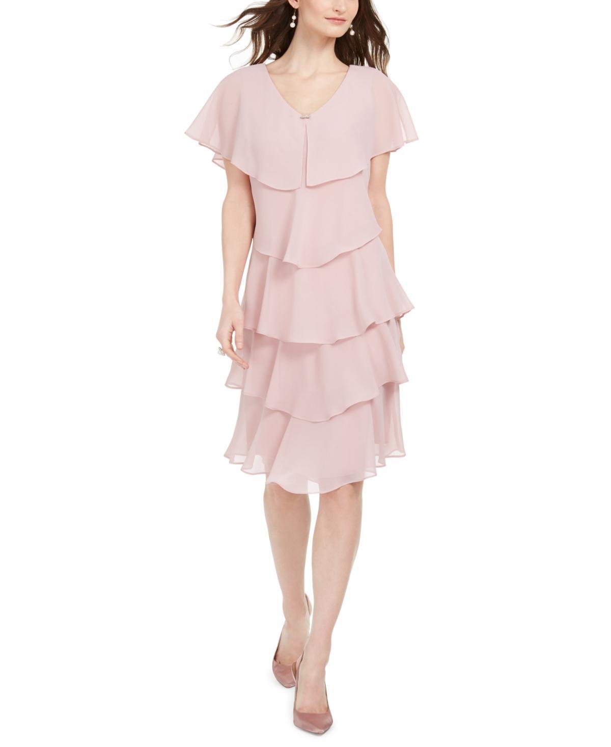 SL FASHIONS Georgette Ruffle Tiered Dress Product Image